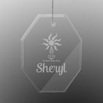 Sundance Yoga Studio Engraved Glass Ornament - Octagon (Personalized)