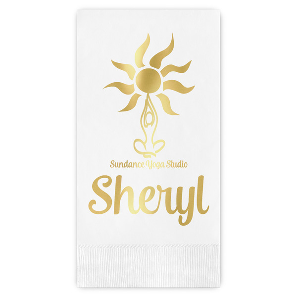 Custom Sundance Yoga Studio Guest Napkins - Foil Stamped (Personalized)