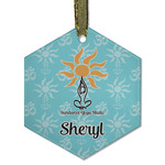 Sundance Yoga Studio Flat Glass Ornament - Hexagon w/ Name or Text