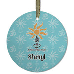 Sundance Yoga Studio Flat Glass Ornament - Round w/ Name or Text