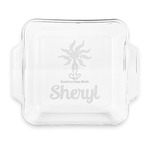 Sundance Yoga Studio Glass Cake Dish with Truefit Lid - 8in x 8in (Personalized)