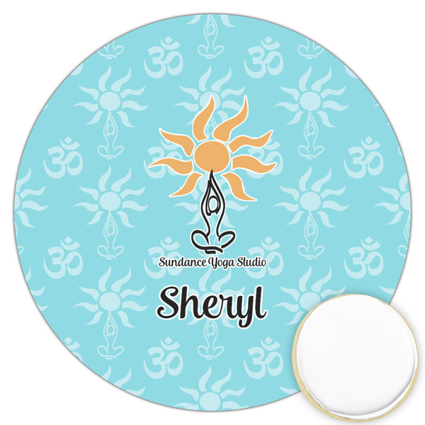 Custom Sundance Yoga Studio Printed Cookie Topper - 3.25" (Personalized)