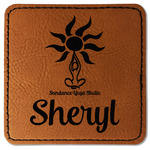 Sundance Yoga Studio Faux Leather Iron On Patch - Square (Personalized)