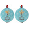 Sundance Yoga Studio Metal Ball Ornament - Front and Back