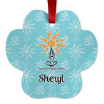 Sundance Yoga Studio Metal Paw Ornament - Double Sided w/ Name or Text