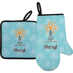 Sundance Yoga Studio Oven Mitt & Pot Holder Set w/ Name or Text