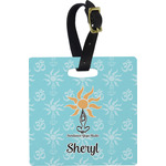 Sundance Yoga Studio Plastic Luggage Tag - Square w/ Name or Text