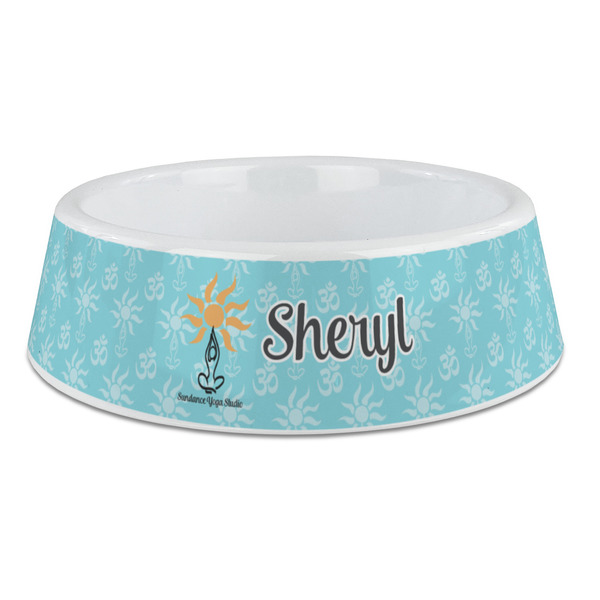 Custom Sundance Yoga Studio Plastic Dog Bowl - Large (Personalized)