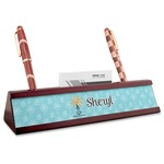 Sundance Yoga Studio Red Mahogany Nameplate with Business Card Holder (Personalized)