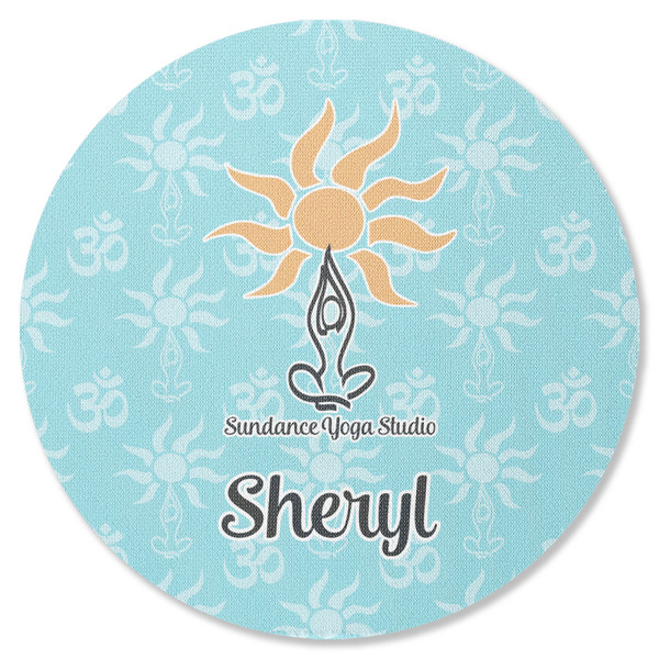 Custom Sundance Yoga Studio Round Rubber Backed Coaster (Personalized)