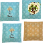 Sundance Yoga Studio Set of 4 Glass Square Lunch / Dinner Plate 9.5" (Personalized)