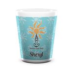 Sundance Yoga Studio Ceramic Shot Glass - 1.5 oz - White - Set of 4 (Personalized)