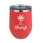 Sundance Yoga Studio Stemless Stainless Steel Wine Tumbler - Coral - Double Sided (Personalized)