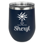 Sundance Yoga Studio Stemless Stainless Steel Wine Tumbler - Navy - Double Sided (Personalized)