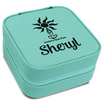 Sundance Yoga Studio Travel Jewelry Box - Teal Leather (Personalized)