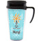 Sundance Yoga Studio Travel Mug with Black Handle - Front