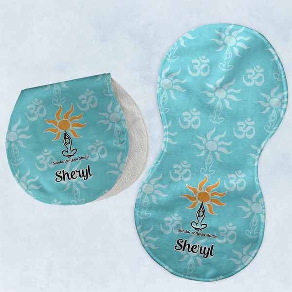 Custom Sundance Yoga Studio Burp Pads - Velour - Set of 2 w/ Name or Text