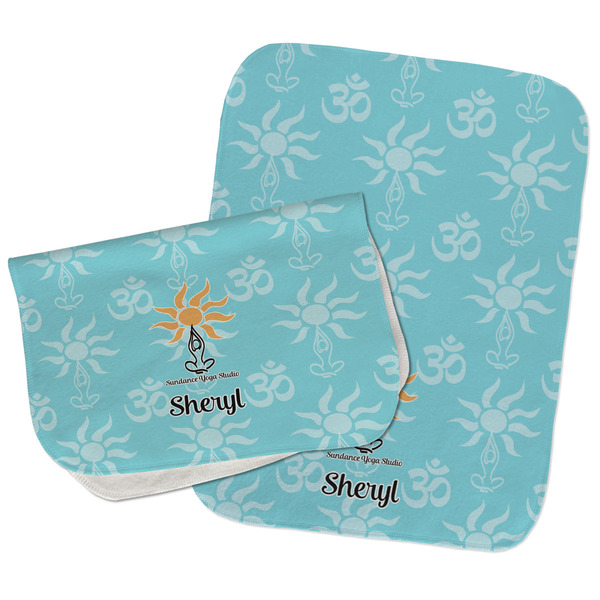 Custom Sundance Yoga Studio Burp Cloths - Fleece - Set of 2 w/ Name or Text