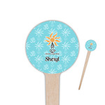 Sundance Yoga Studio 4" Round Wooden Food Picks - Single Sided (Personalized)