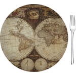 Vintage World Map 8" Glass Appetizer / Dessert Plates - Single or Set