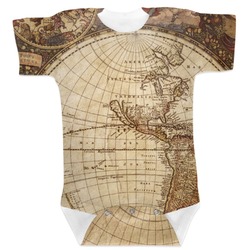 Vintage World Map Baby Bodysuit 6-12