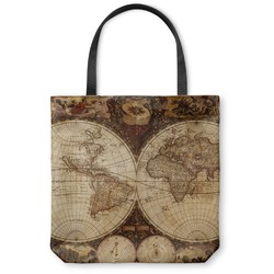 Vintage World Map Canvas Tote Bag - Large - 18"x18"