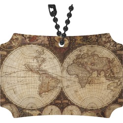 Vintage World Map Rear View Mirror Ornament