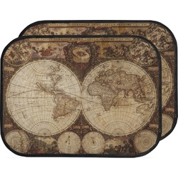 Vintage World Map Car Floor Mats (Back Seat)