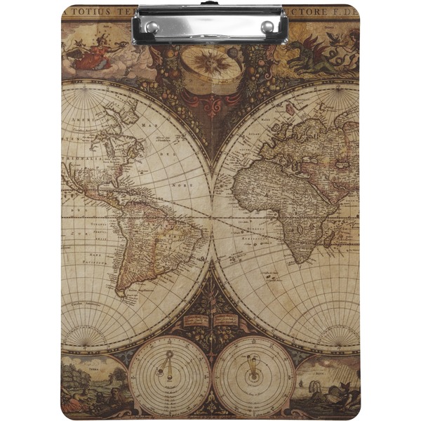 Custom Vintage World Map Clipboard (Letter Size)