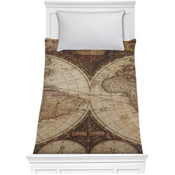 Vintage World Map Comforter - Twin