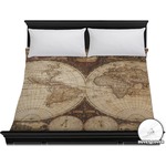 Vintage World Map Duvet Cover - King