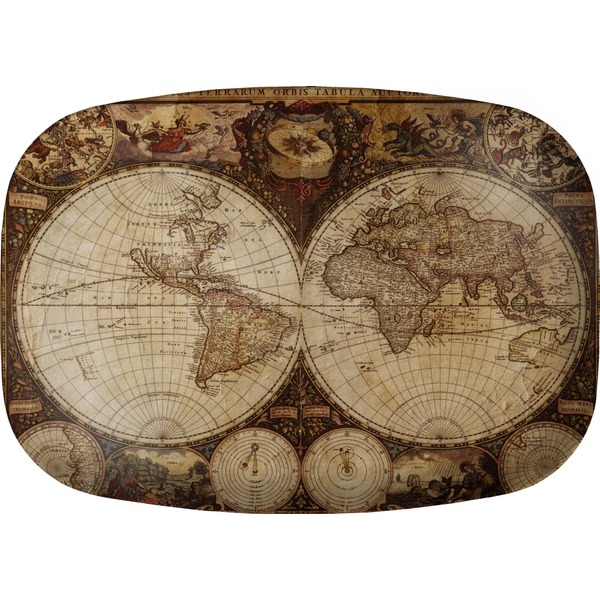 Custom Vintage World Map Melamine Platter