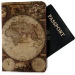 Vintage World Map Passport Holder - Fabric