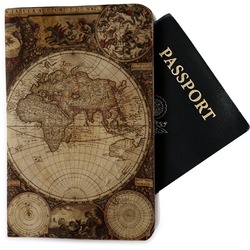 Vintage World Map Passport Holder - Fabric