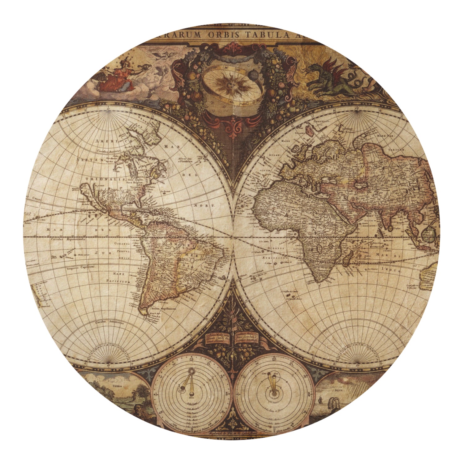 the three major ways the round earth is presented on a flat map include