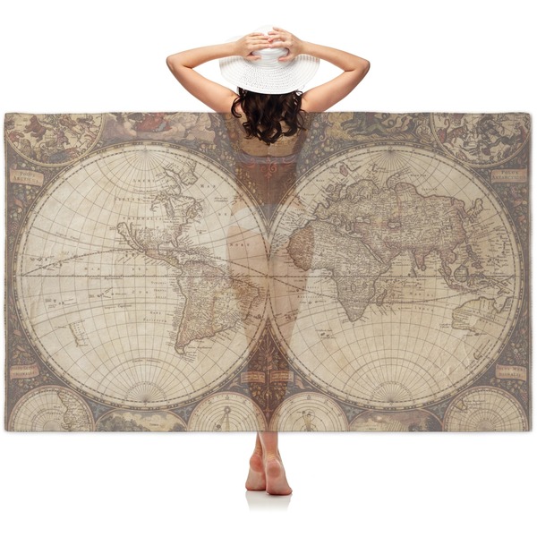 Custom Vintage World Map Sheer Sarong