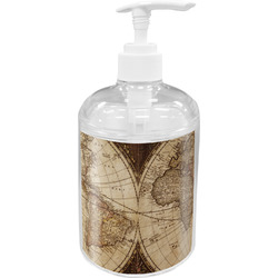 Vintage World Map Acrylic Soap & Lotion Bottle