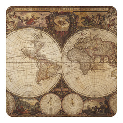 Vintage World Map Square Decal - Large