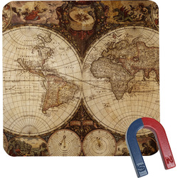 Vintage World Map Square Fridge Magnet