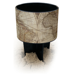 Vintage World Map Black Beach Spiker Drink Holder