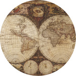 Vintage World Map Multipurpose Round Labels - 1"