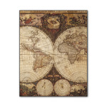 Vintage World Map Wood Print - 11x14