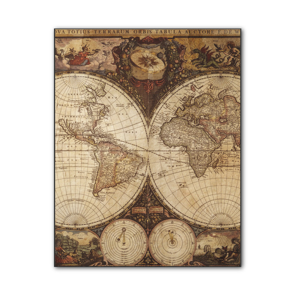 Custom Vintage World Map Wood Print - 11x14