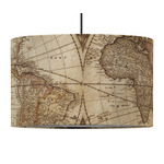 Vintage World Map 12" Drum Pendant Lamp - Fabric