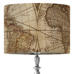 Vintage World Map 16" Drum Lamp Shade - Fabric