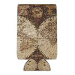 Vintage World Map Can Cooler