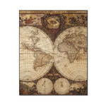 Vintage World Map Wood Print - 16x20