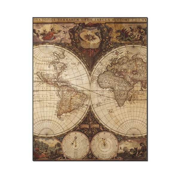 Custom Vintage World Map Wood Print - 16x20