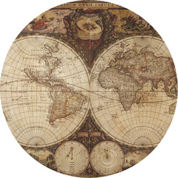 Vintage World Map Multipurpose Round Labels - 2"