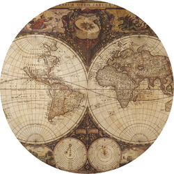 Vintage World Map Multipurpose Round Labels - 5"